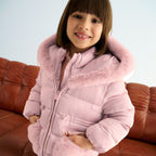 Giubbotto satinato pelo Bimba Rosa 5849/15 -  NANU' BABY