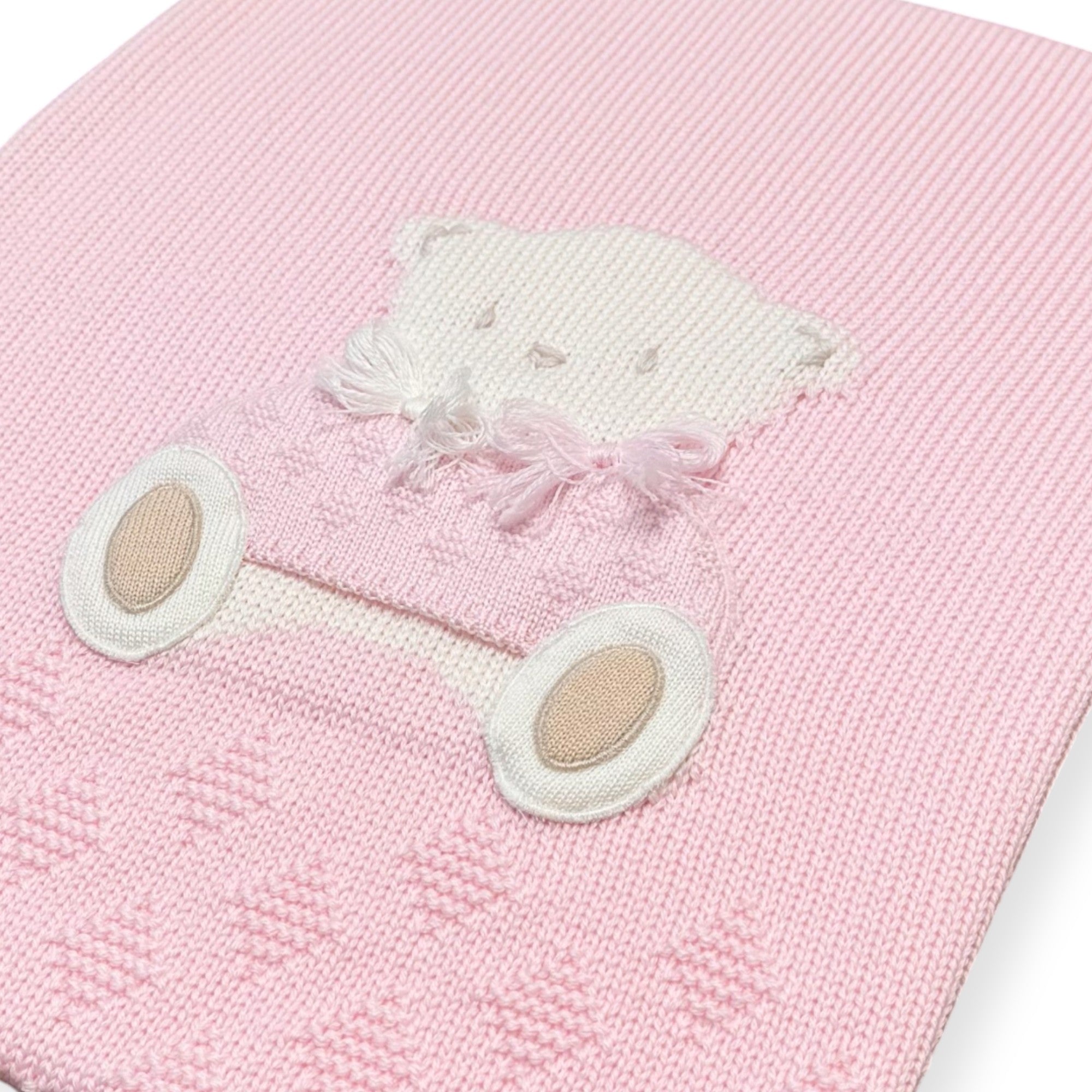 Pink Newborn Blanket, Pure Teddy Wool 7772