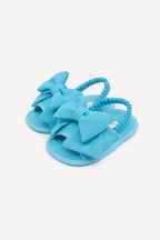 Turquoise Bow Linen Sandals SF41126/T