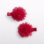 Set 2 fermagli fiori chiffon Bimba Rosso 5967/28 -  NANU' BABY
