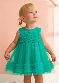 Abito Tulle Volan Verde 5014/93
