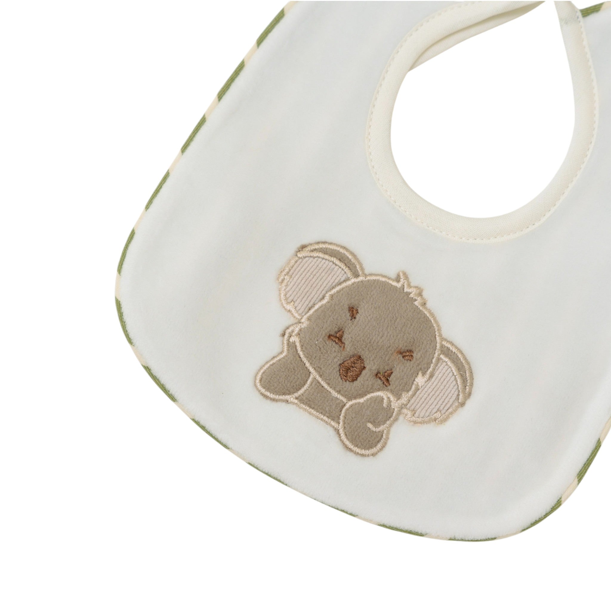 Baby Hat and Bib Set, Green Chenille, SARTORIA DEI PICCOLI (code LR1113)