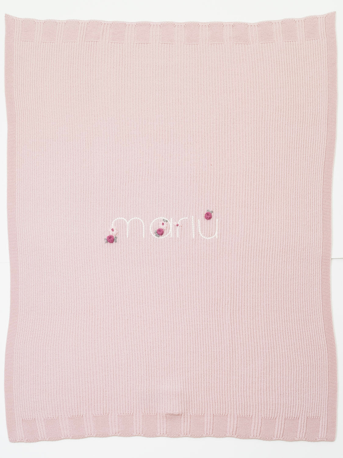 Copertina lana rosa Marlù fiori Neonata ROSA IN1480/R -  NANU' BABY