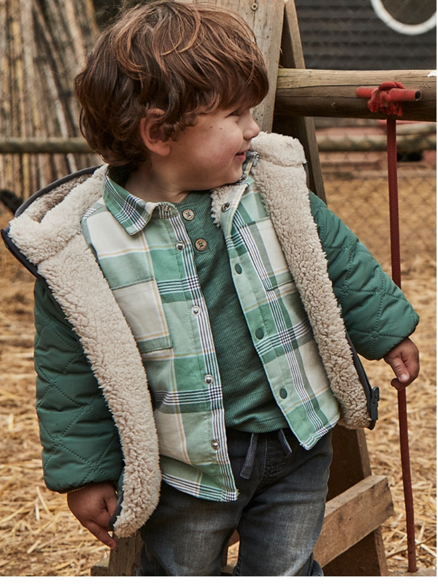 Camicia quadri foderato Bimbo Verde 2104/83 -  NANU' BABY