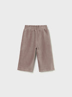 Long, plain-knit trousers for girls, grey, 2590/97