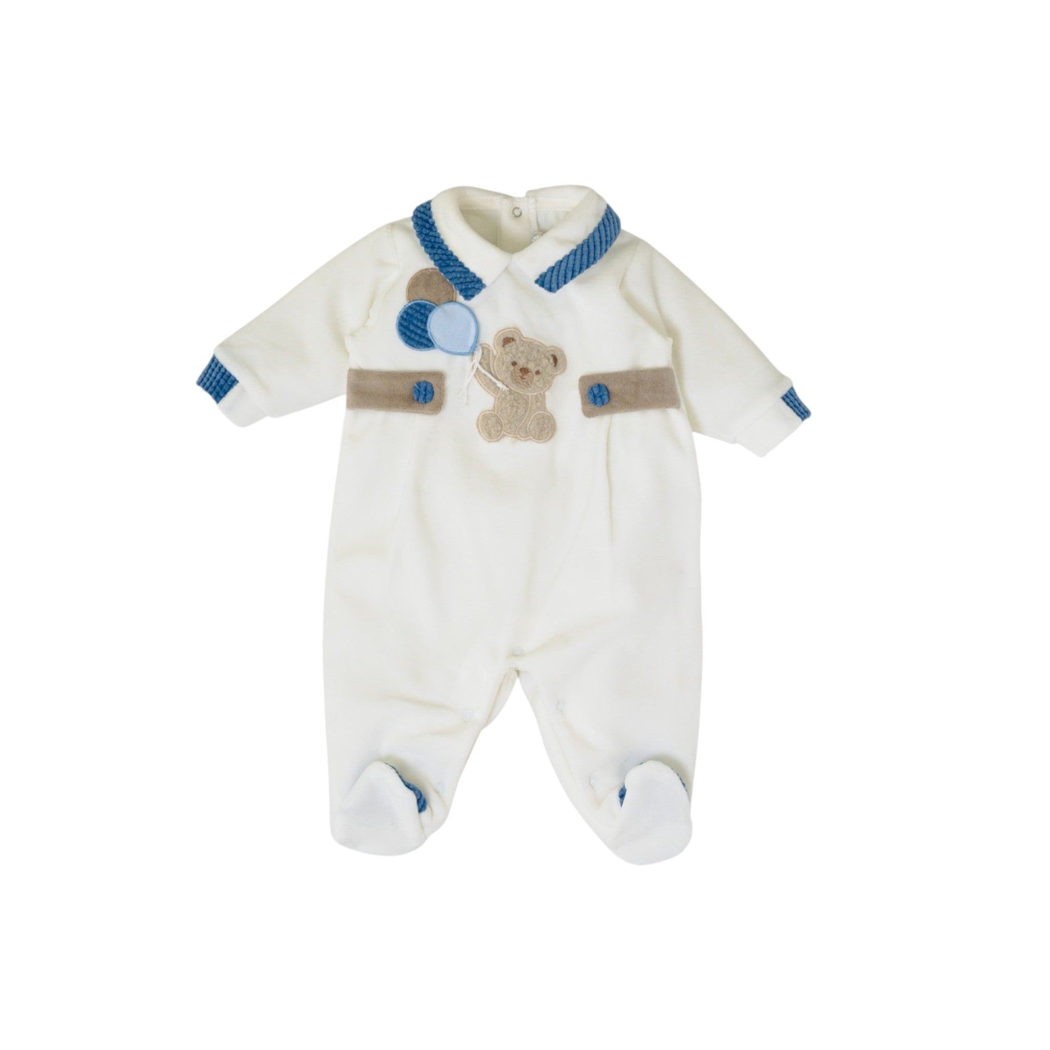 Baby Romper, White Chenille, SARTORIA DEI PICCOLI (code LT1110)