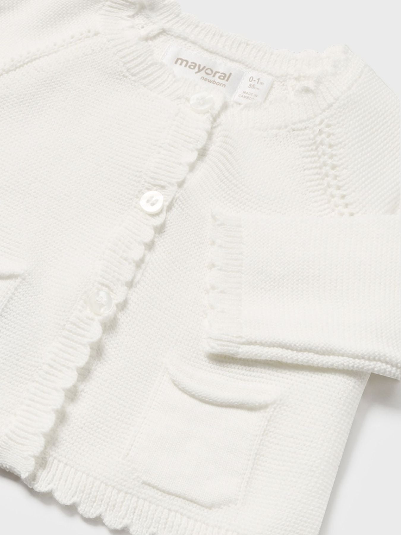 Giacchino lungo maglia Bimba ECRU 1376/E