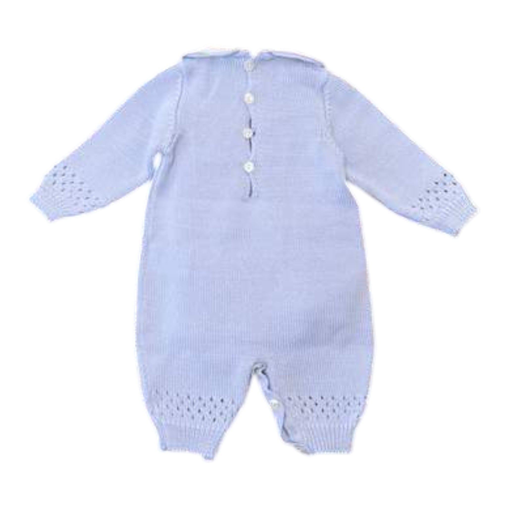 Merino Wool Baby Romper, Sky Blue - BEBE' DI ALMY T80L/C