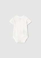 Weißer, perforierter Kurzarmbody für Babys (Mädchen) 1746 /B