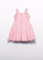 Abito Fiocco Organza Rosa 5049/57
