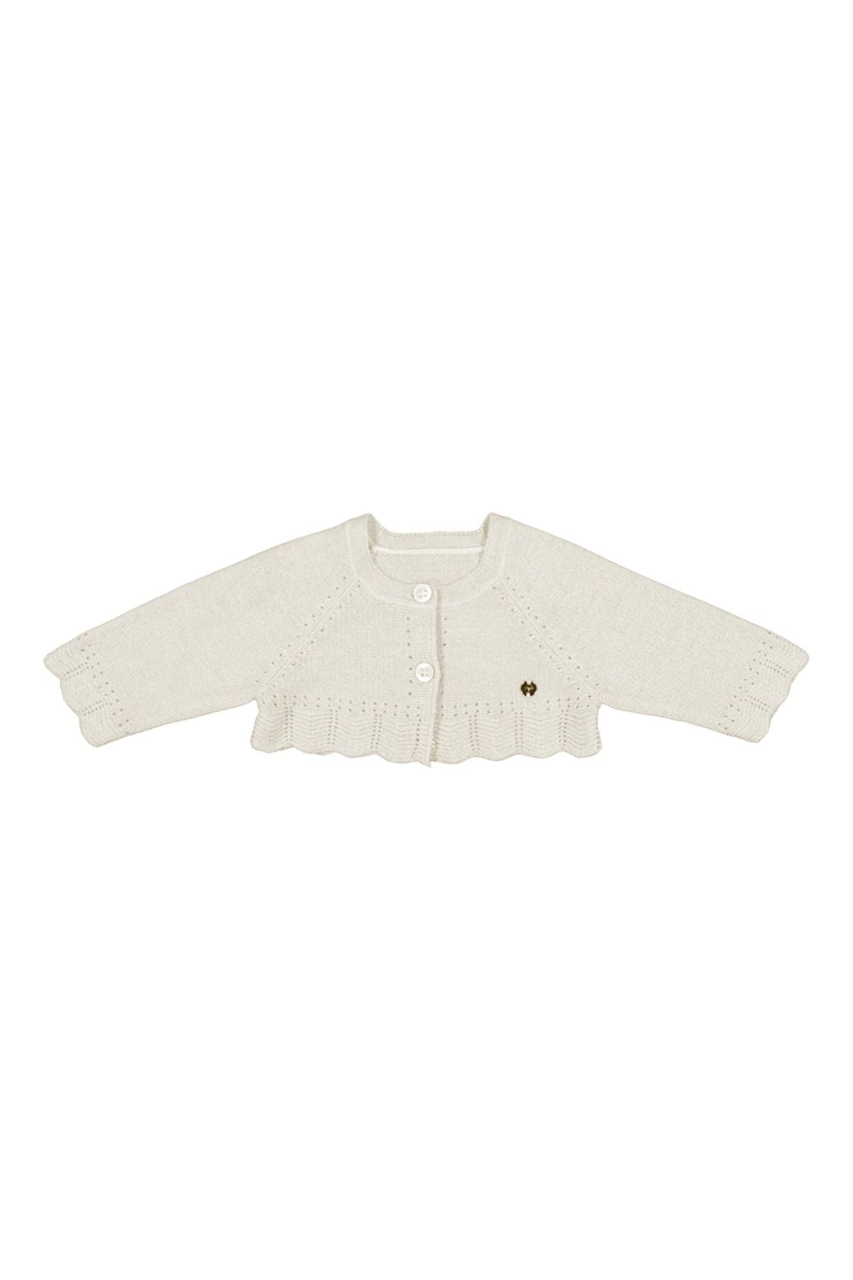 Cardigan corto maglia basico Bimba ECRU 307-