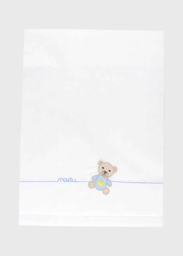 Embroidered Teddy Sheet Sky EK60LE/C