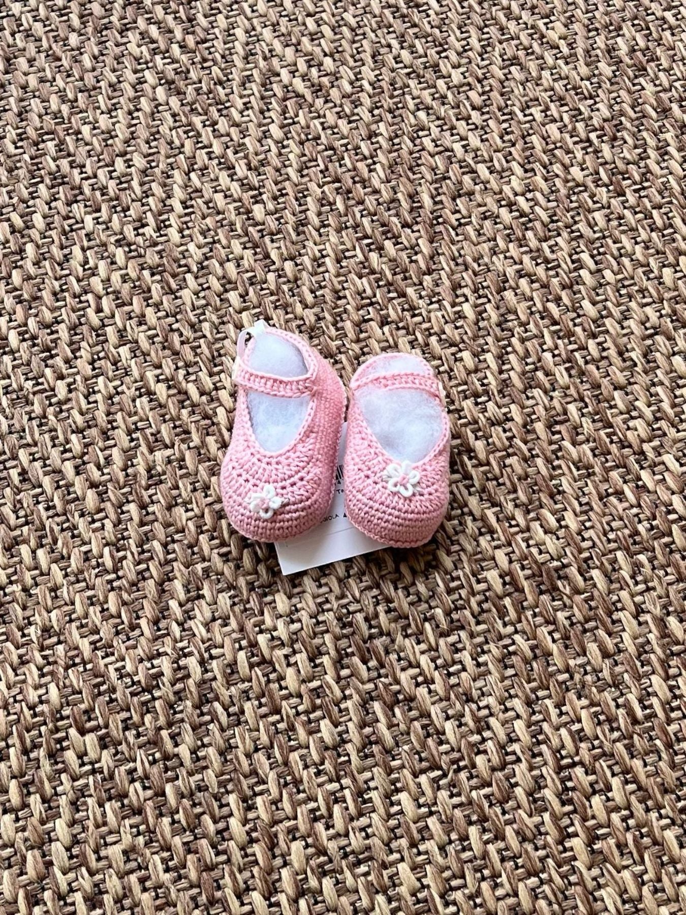 Babbucce in lino Neonata ROSA NAIME/BB-R
