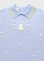 Erdnussfarbener Spielanzug mit Polka-Dots, Himmelblau EK5615