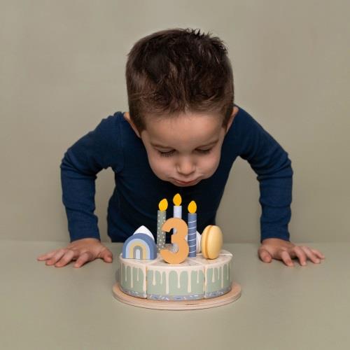 Torta di compleanno in legno  - 26 pezzi  MULTICOLORE LD8016