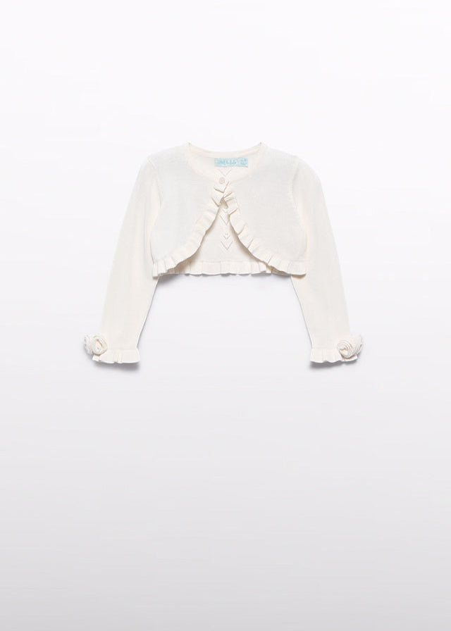 Cream Scalloped Flower Shrug 5381/12