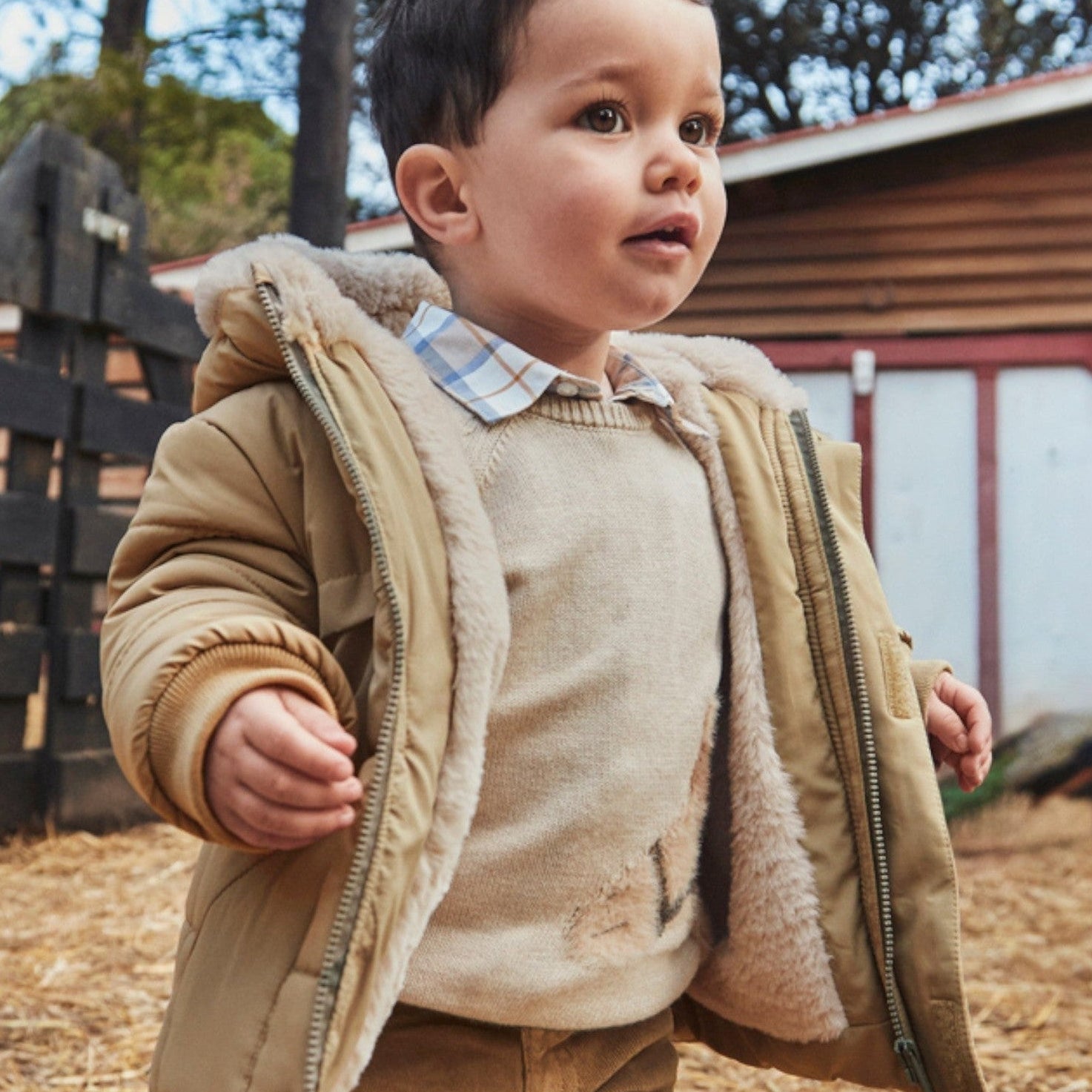 Giaccone orecchie pelo Bimbo Beige 2424/50 -  NANU' BABY