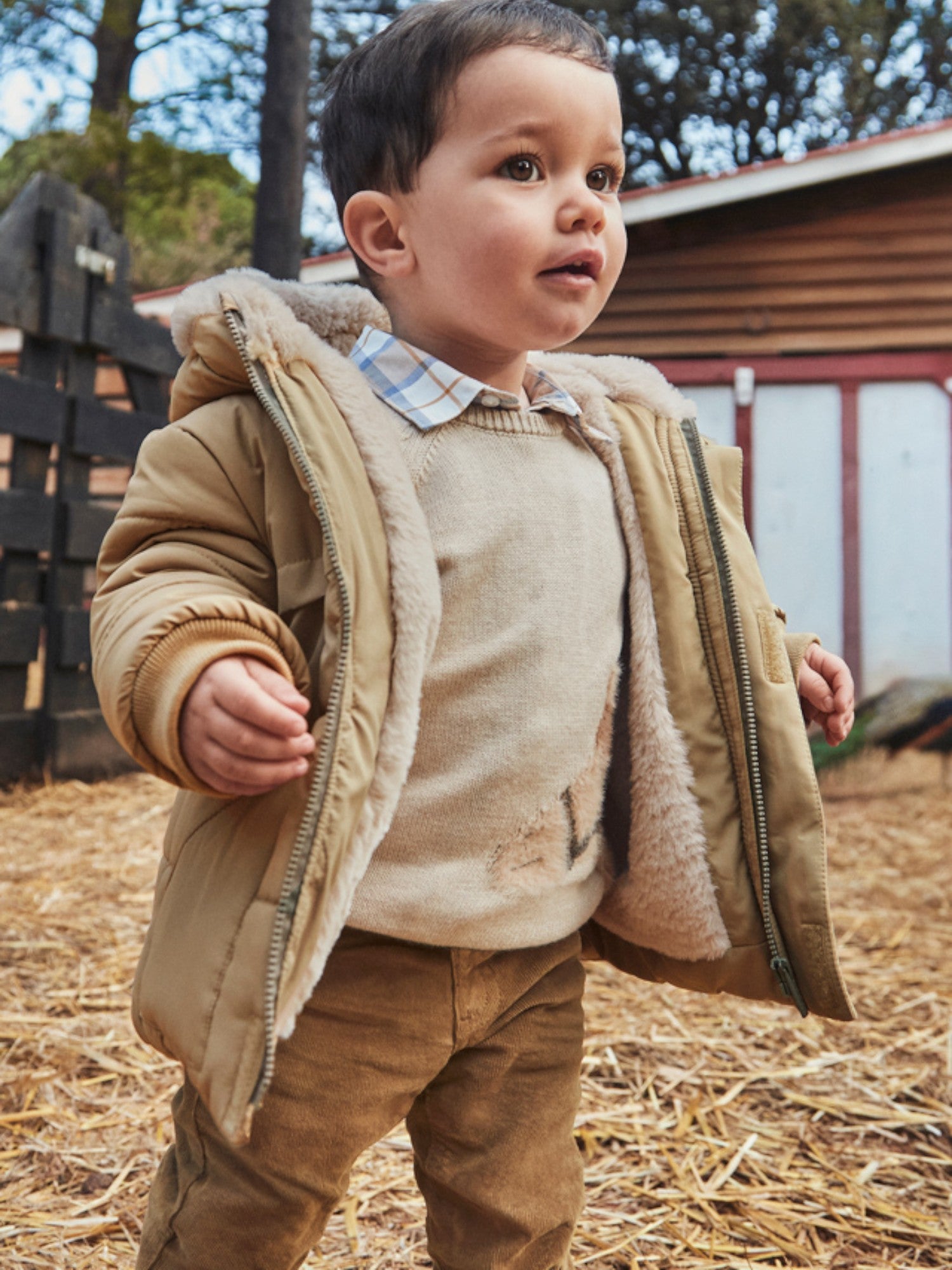 Giaccone orecchie pelo Bimbo Beige 2424/50