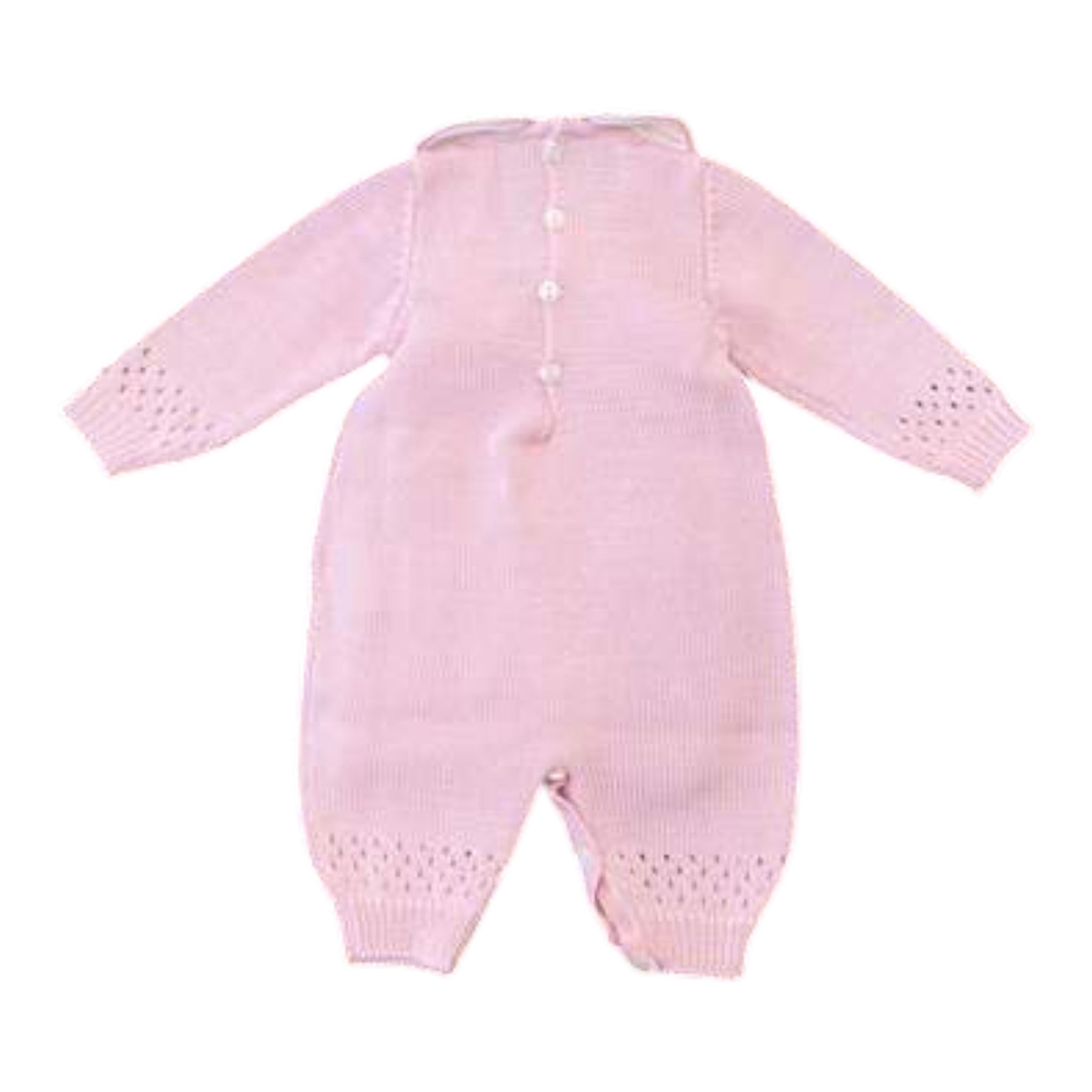 Baby Romper in Pink Merino Wool - BEBE' DI ALMY T80L/R