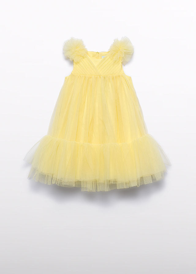 Abito Tulle Volant Giallo 5039/68