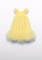 Abito Tulle Volant Giallo 5039/68