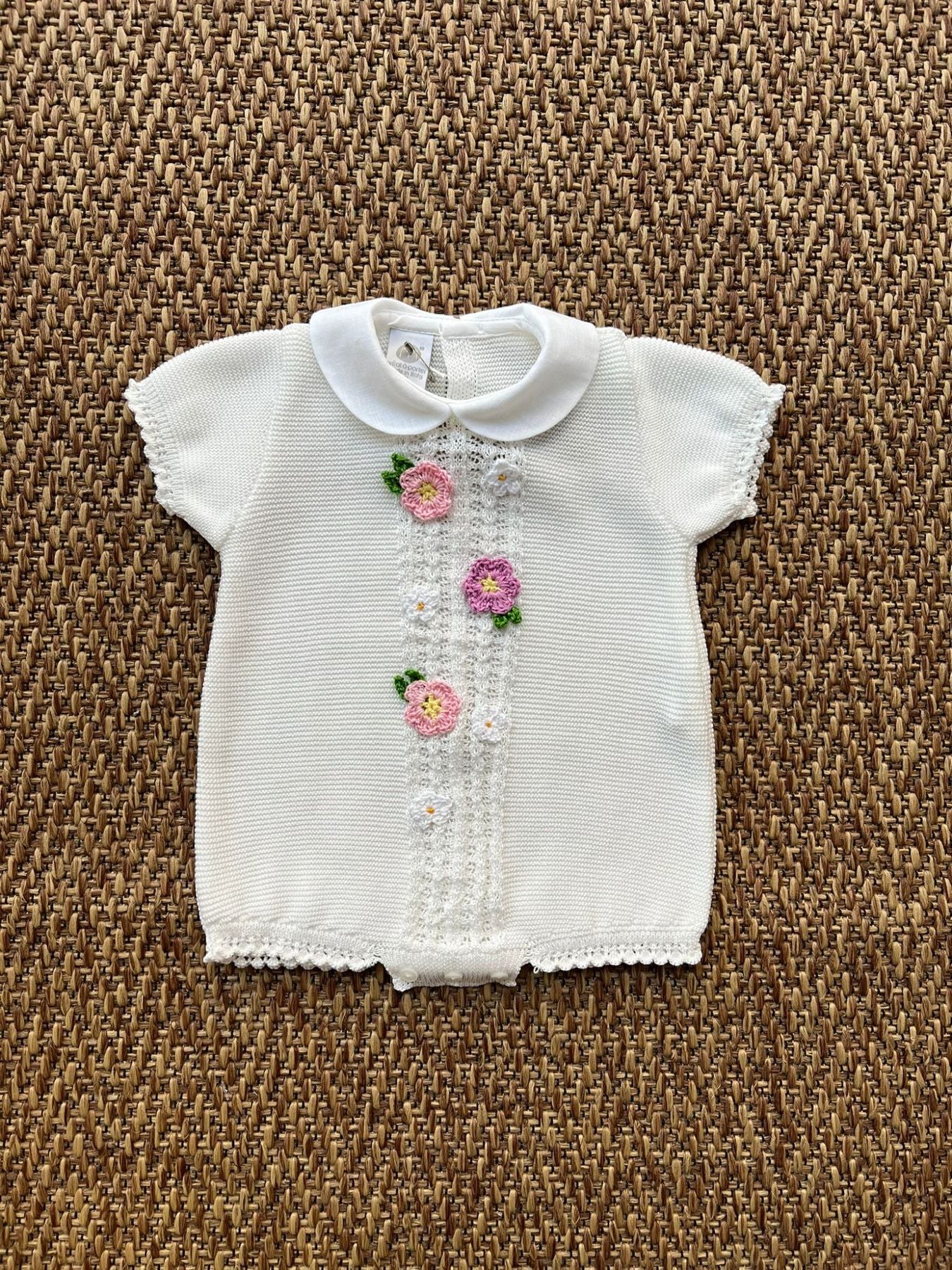 Tutina in filo di cotone corta Bimba VANIGLIA EP1115