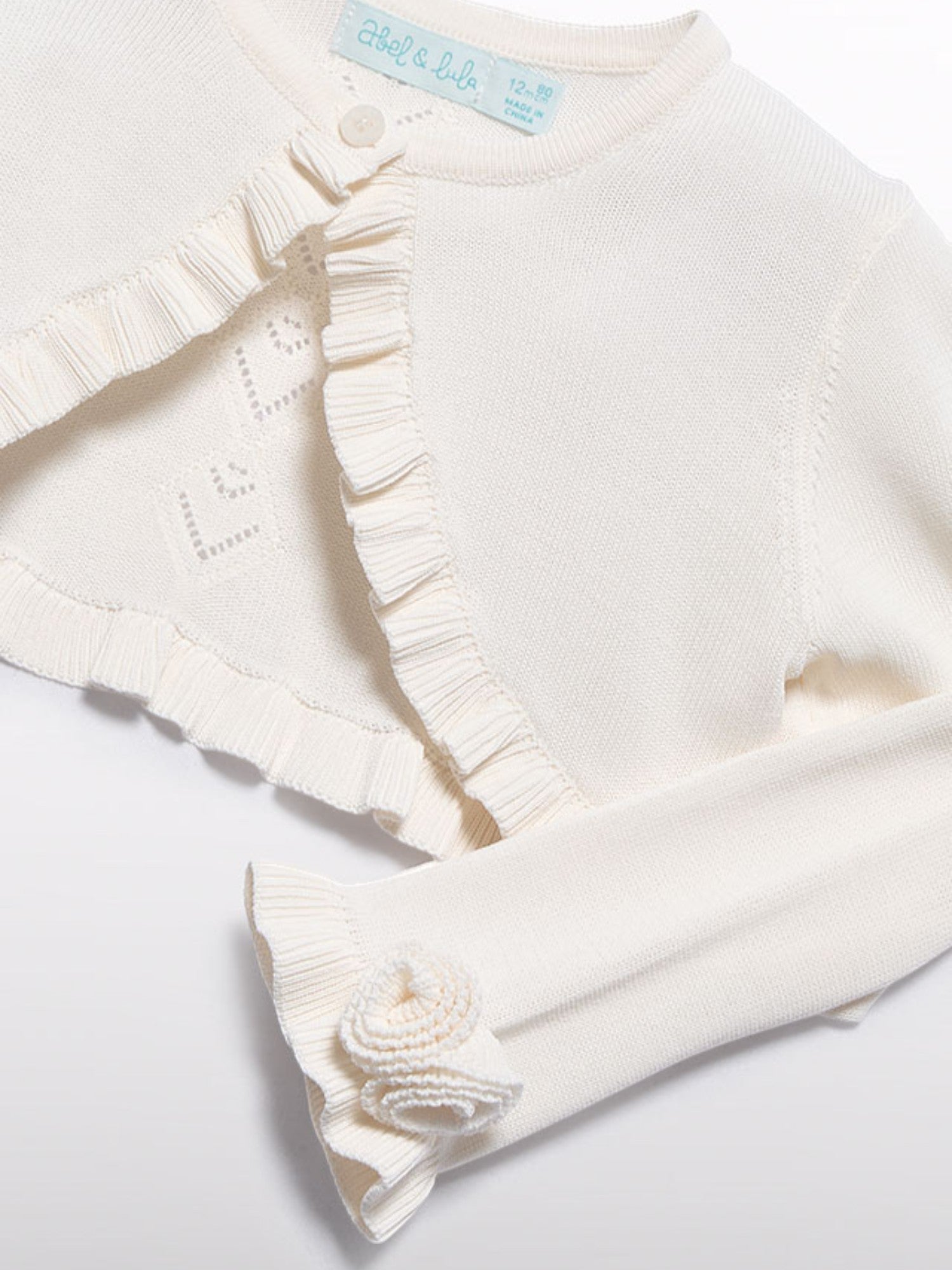 Cardigan tricot traforato Bimba ECRU 5381 /12