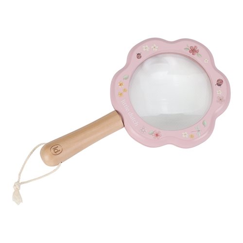 Lente d'ingrandimento in legno- Giardino delle fate  ROSA LD9100
