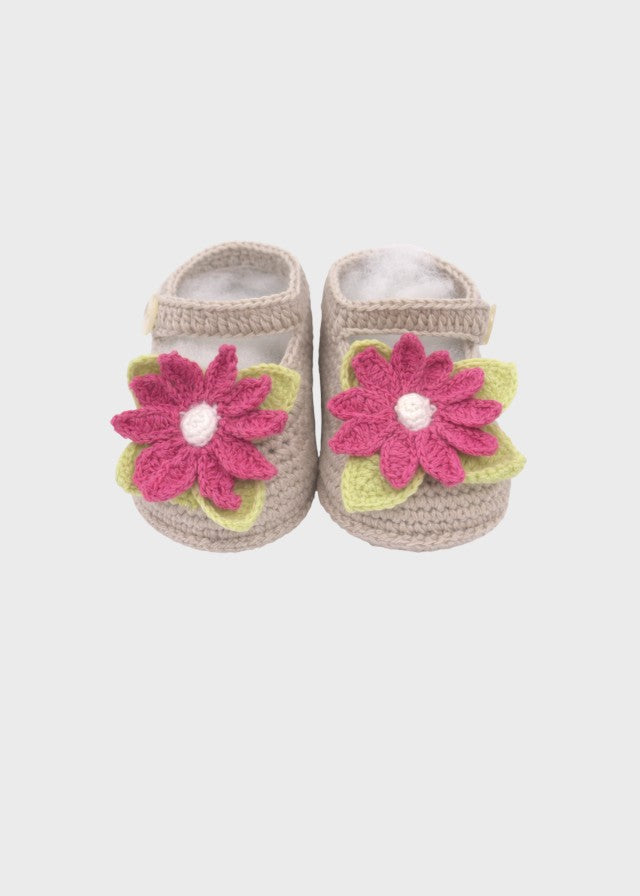 Taupe Daisy Ballerinas with Appliques ZULEYA/SC-T