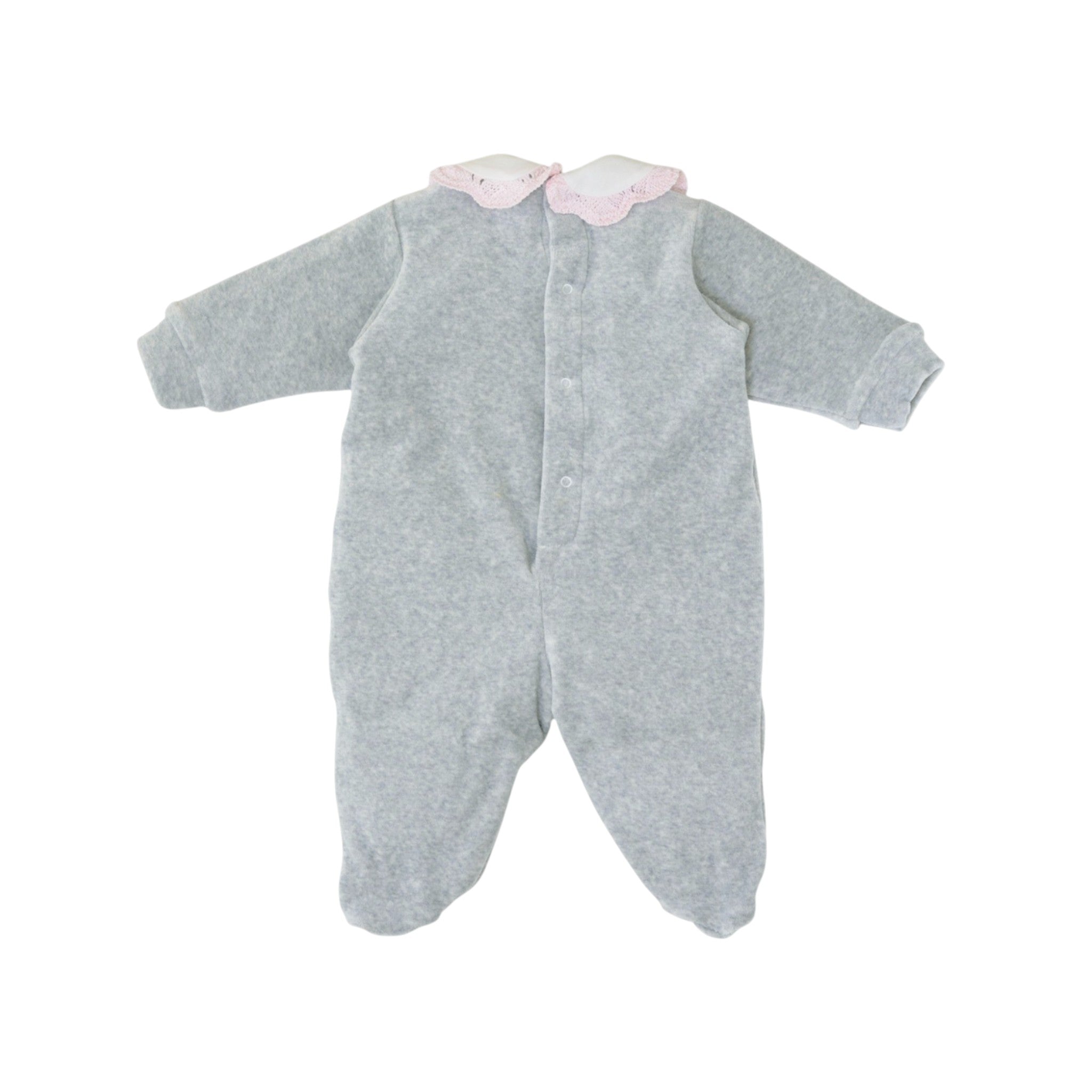 Newborn Baby Romper, Grey Chenille, SARTORIA DEI PICCOLI (code LT1105)