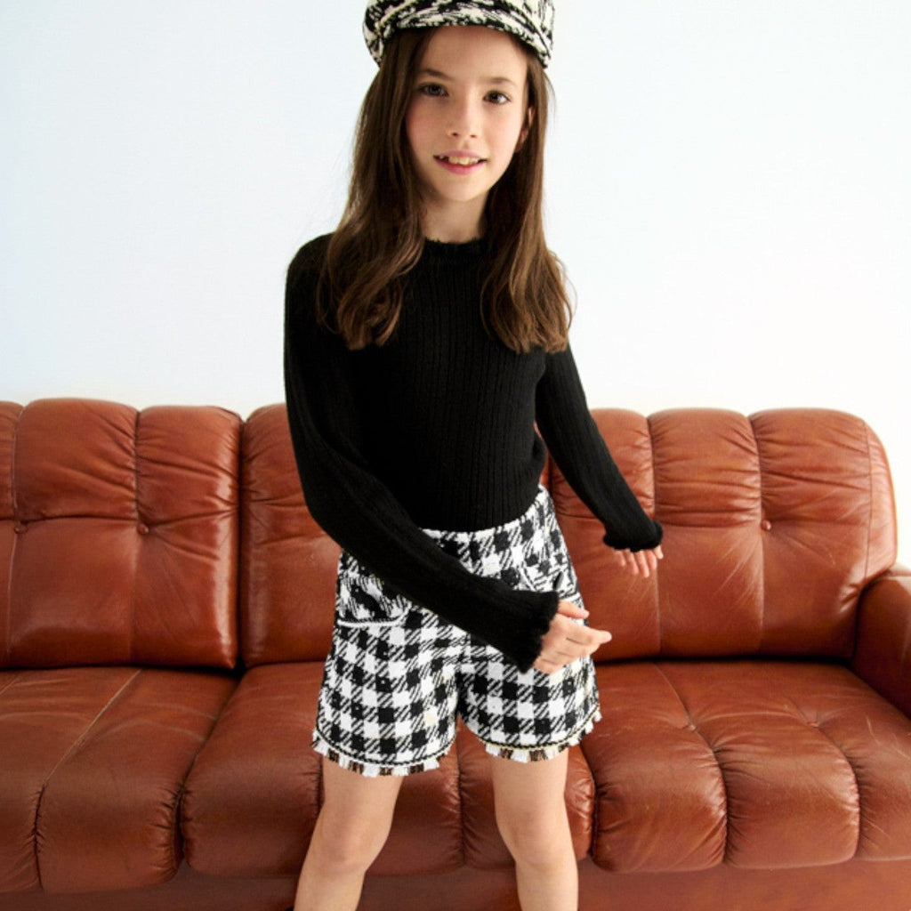 Bermuda vichy lustrini Bimba Nero 5716/8 -  NANU' BABY