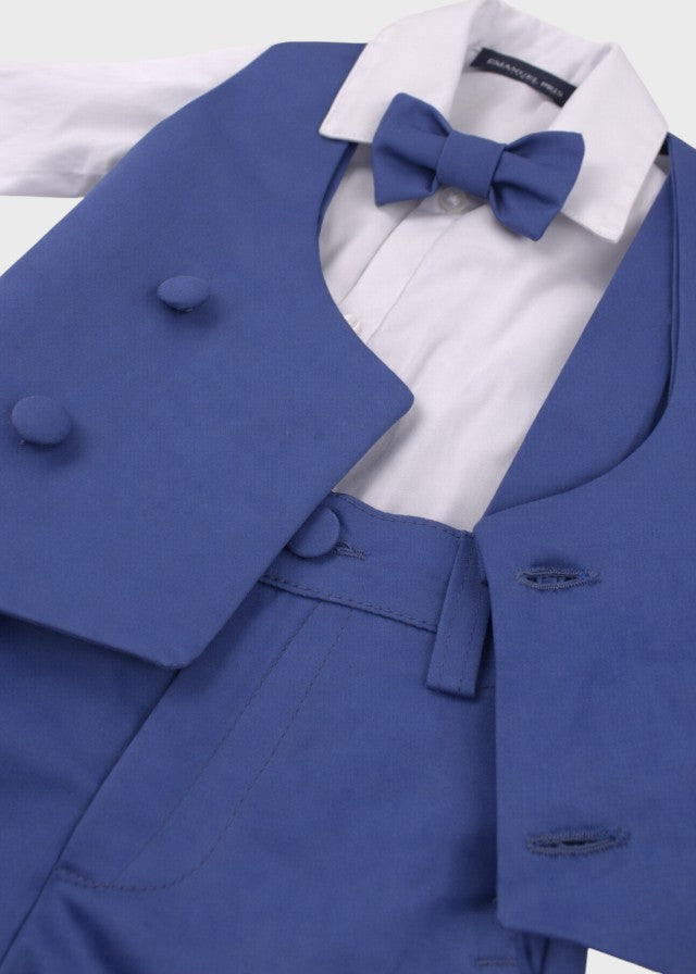 Completo Cerimonia Gilet Bermuda Azzurro