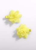 Yellow Tulle Flower Hair Clips 5467/63