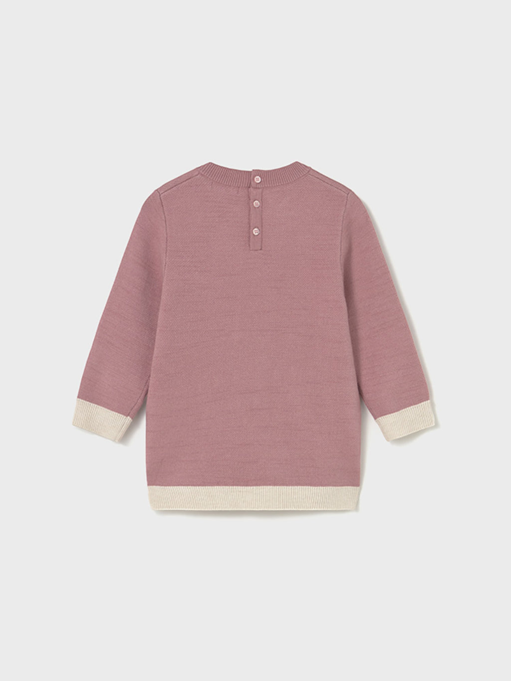 Rosa Jacquard-Strickkleid für Babys (Mädchen) 2911/31