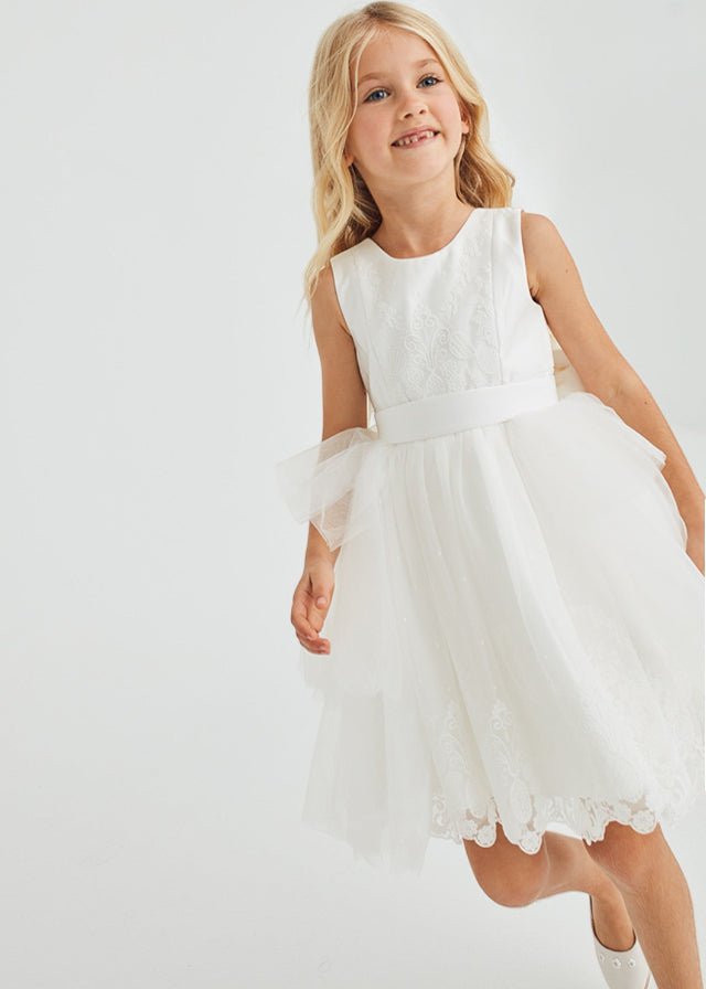 Abito Cerimonia Tulle Panna 5033/7