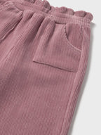 Long, plain-knit trousers for girls, pink, 2590/95