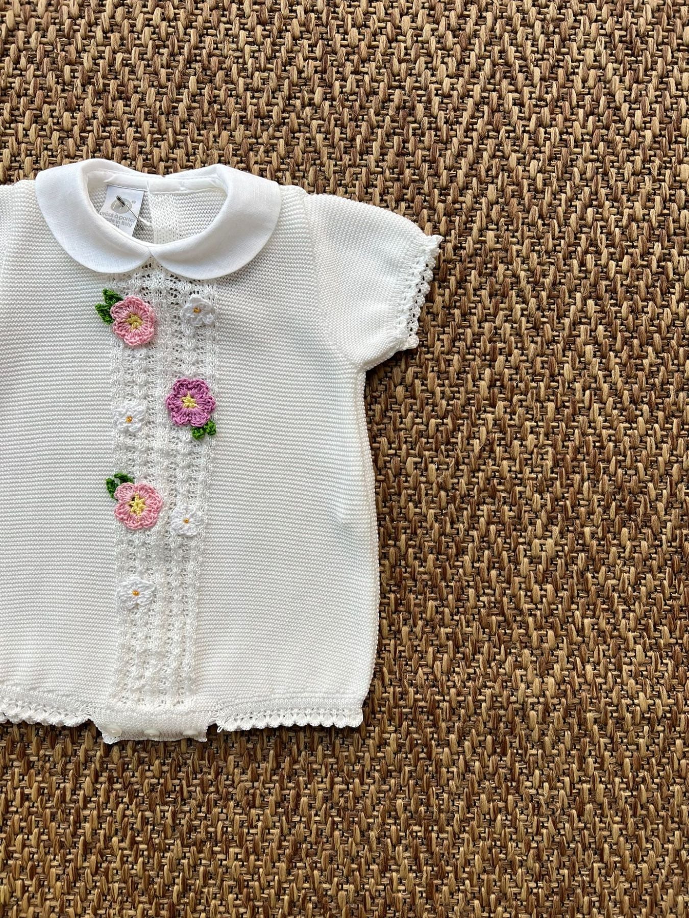 Tutina in filo di cotone corta Bimba VANIGLIA EP1115