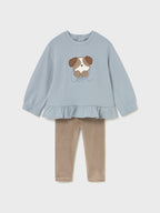 Girl's grey leggings and pullover set 2738/27