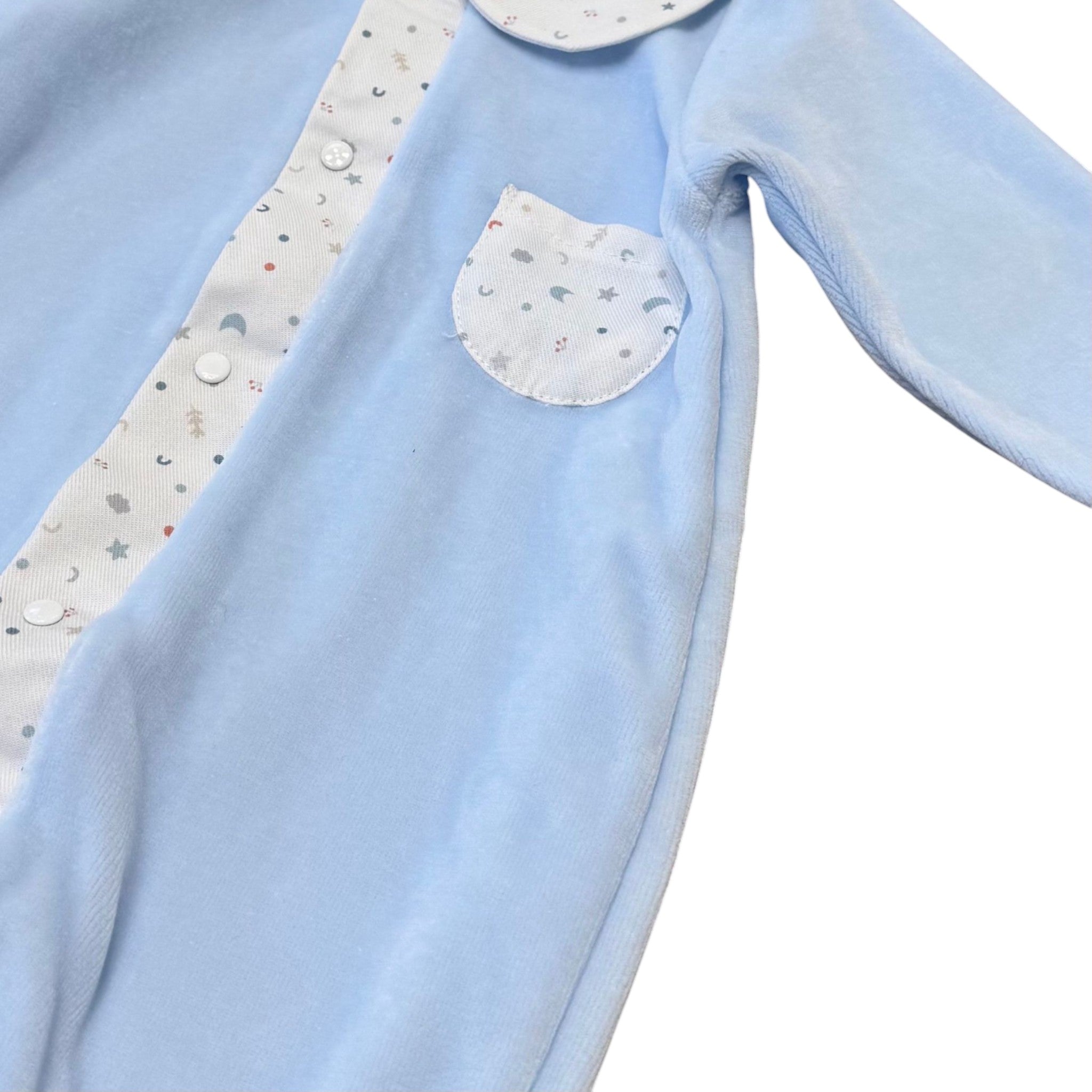 Tutina Neonato Ciniglia Cielo - BABIDU' 12903/C