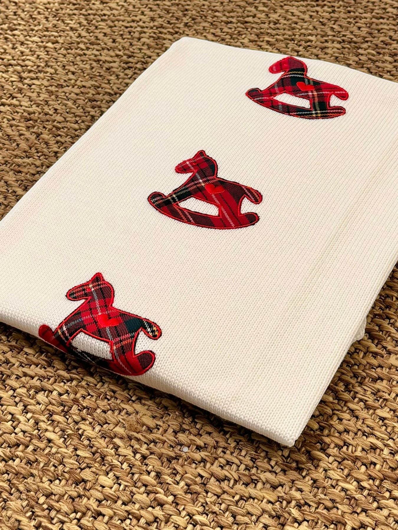 Coperta Cavalluccio Scozzese Neonato ROSSO SCOZZESE 119 -  NANU' BABY