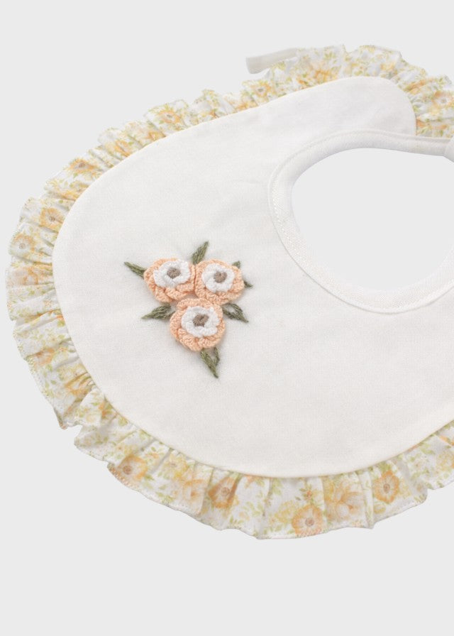 PROVENCE/BV Ivory Cotton Flower Bib