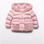 Giubbotto satinato pelo Bimba Rosa 5849/15 -  NANU' BABY