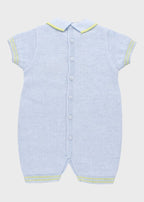 Erdnussfarbener Spielanzug mit Polka-Dots, Himmelblau EK5615