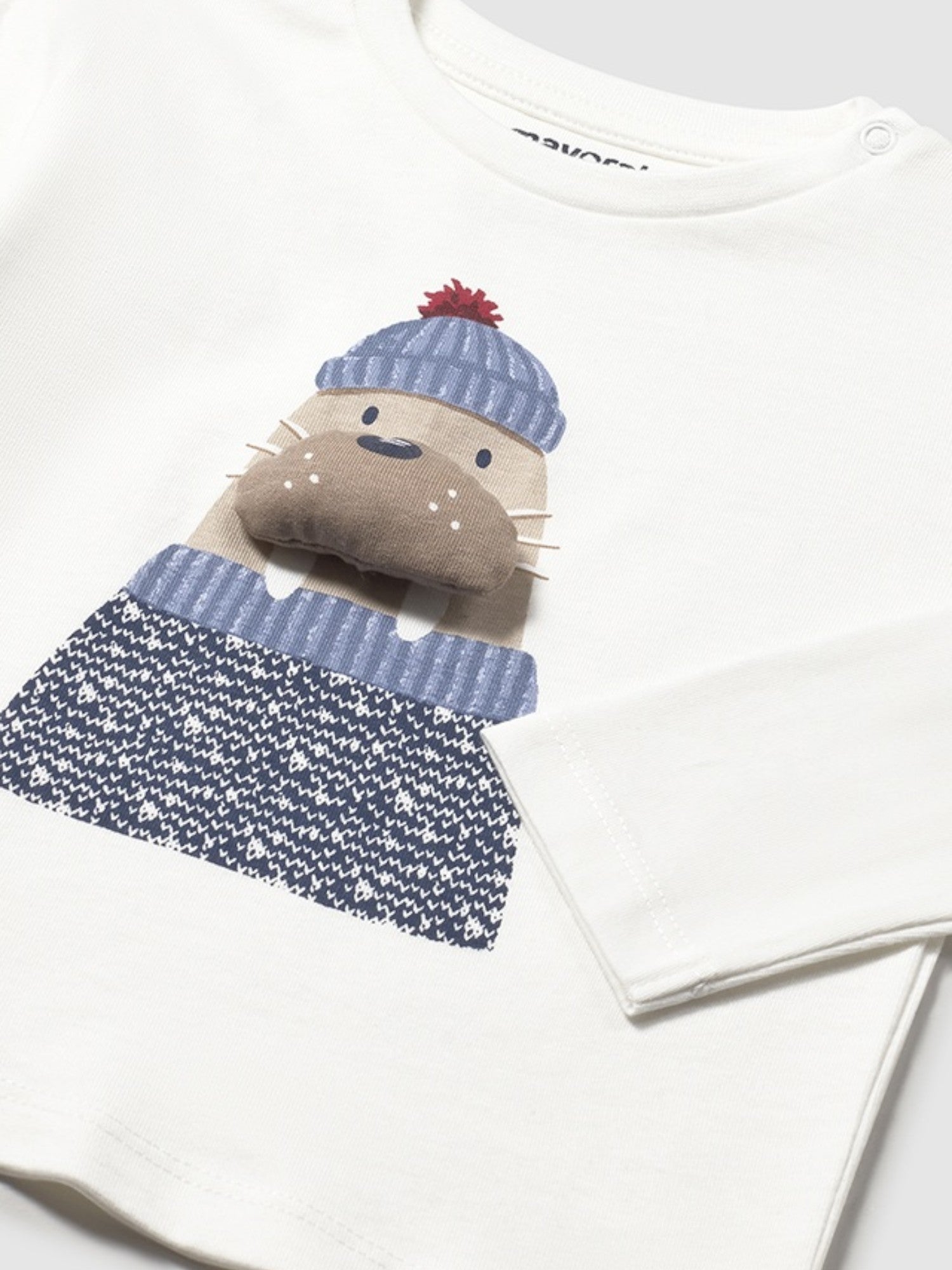 Camicia  m/l applic animale Bimbo PANNA 2070/65 -  NANU' BABY