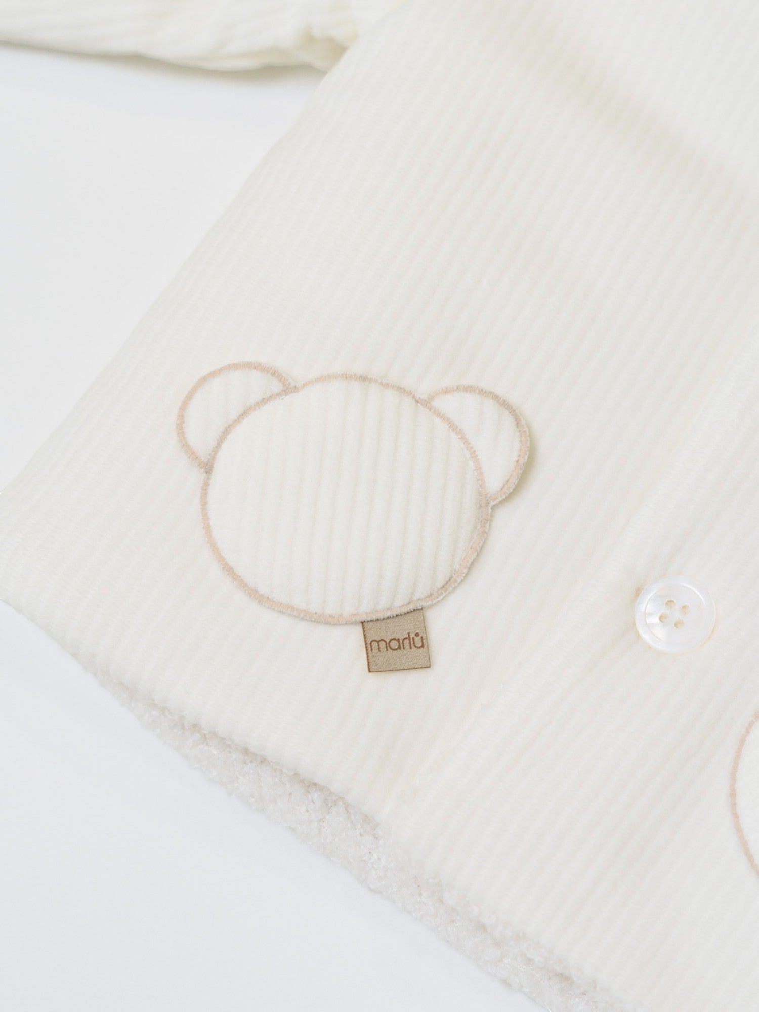 Cappottino con Cappuccio Orsetto Bimbo VANIGLIA IN5940/V -  NANU' BABY
