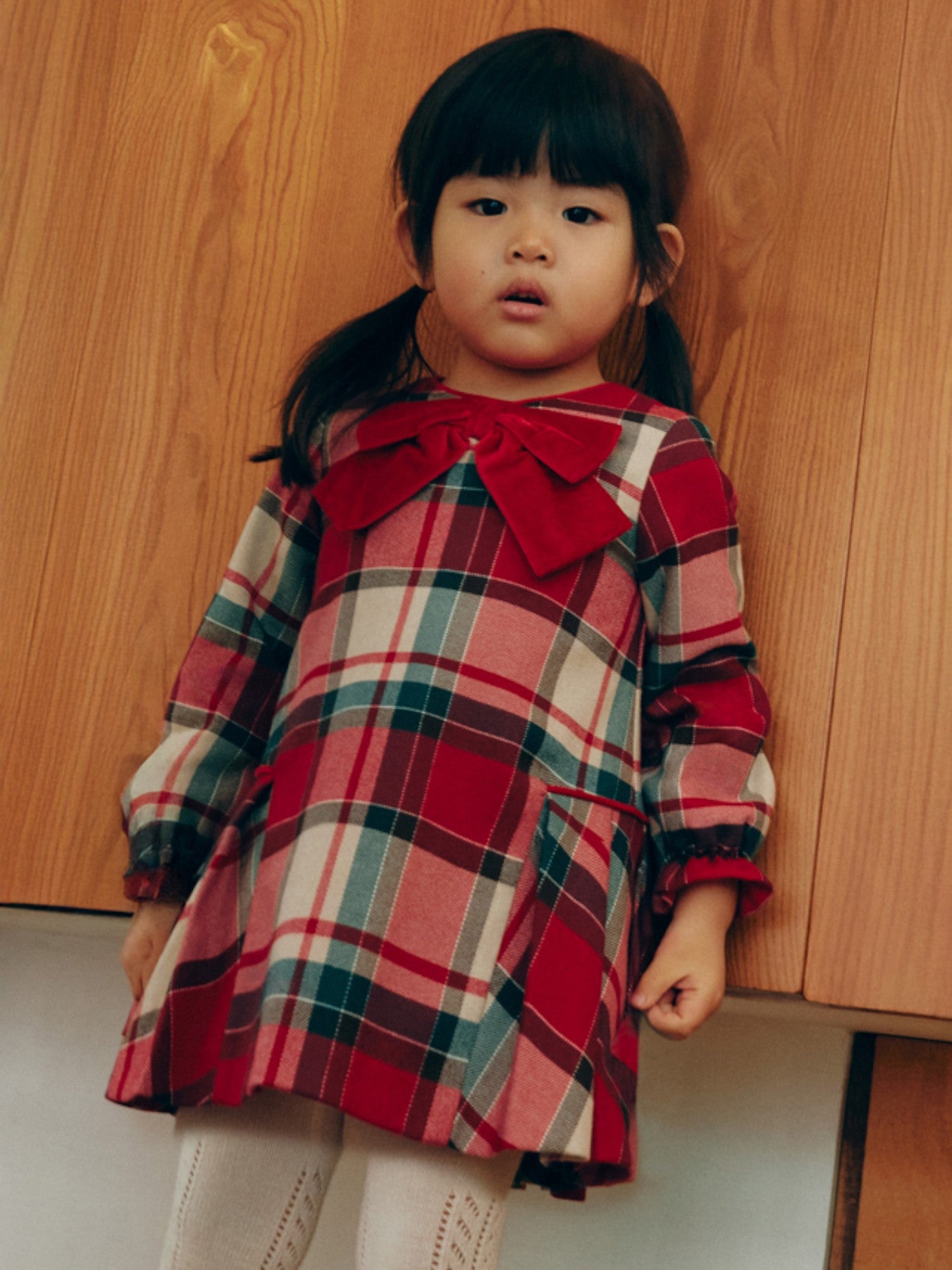 Abito quadri Bimba Rosso 5509/2 -  NANU' BABY