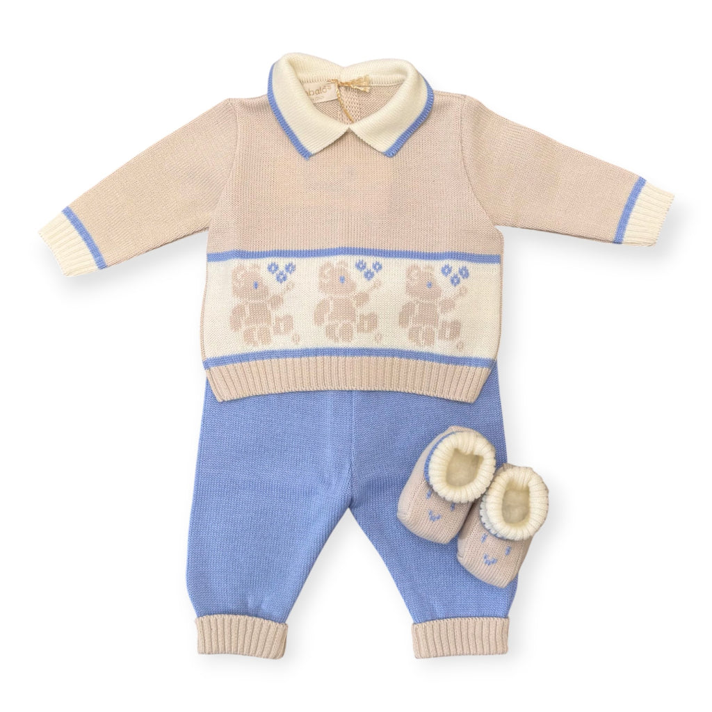 Coordinato nascita Misto Lana BEIGE Little Bear 7828