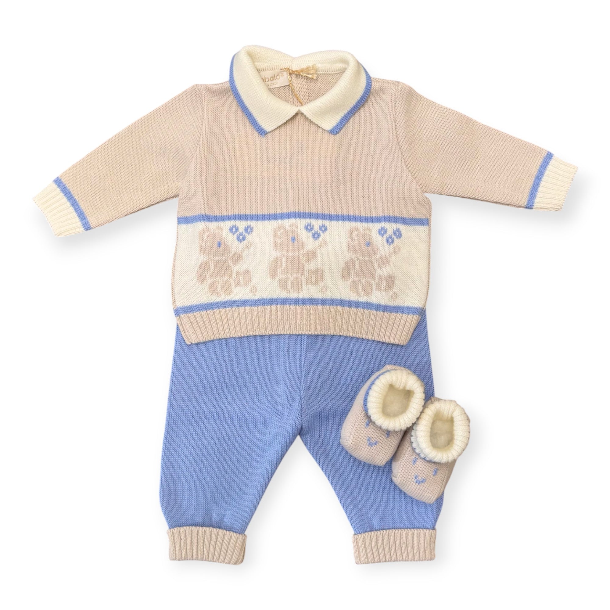 Coordinato nascita Misto Lana BEIGE Little Bear 7828