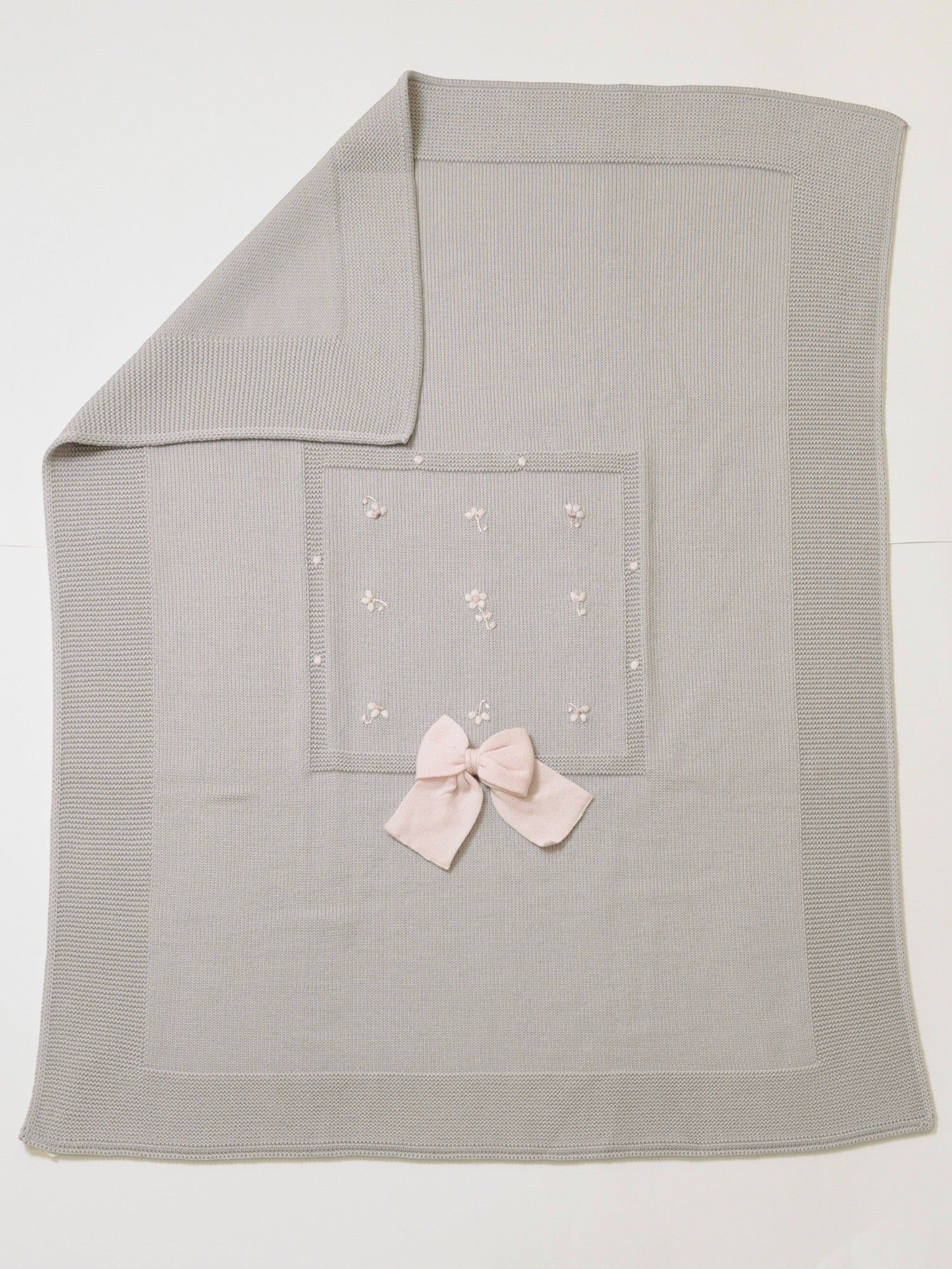 Coperta Fiori ricamati Neonata AVORIO FIORI 132/S -  NANU' BABY