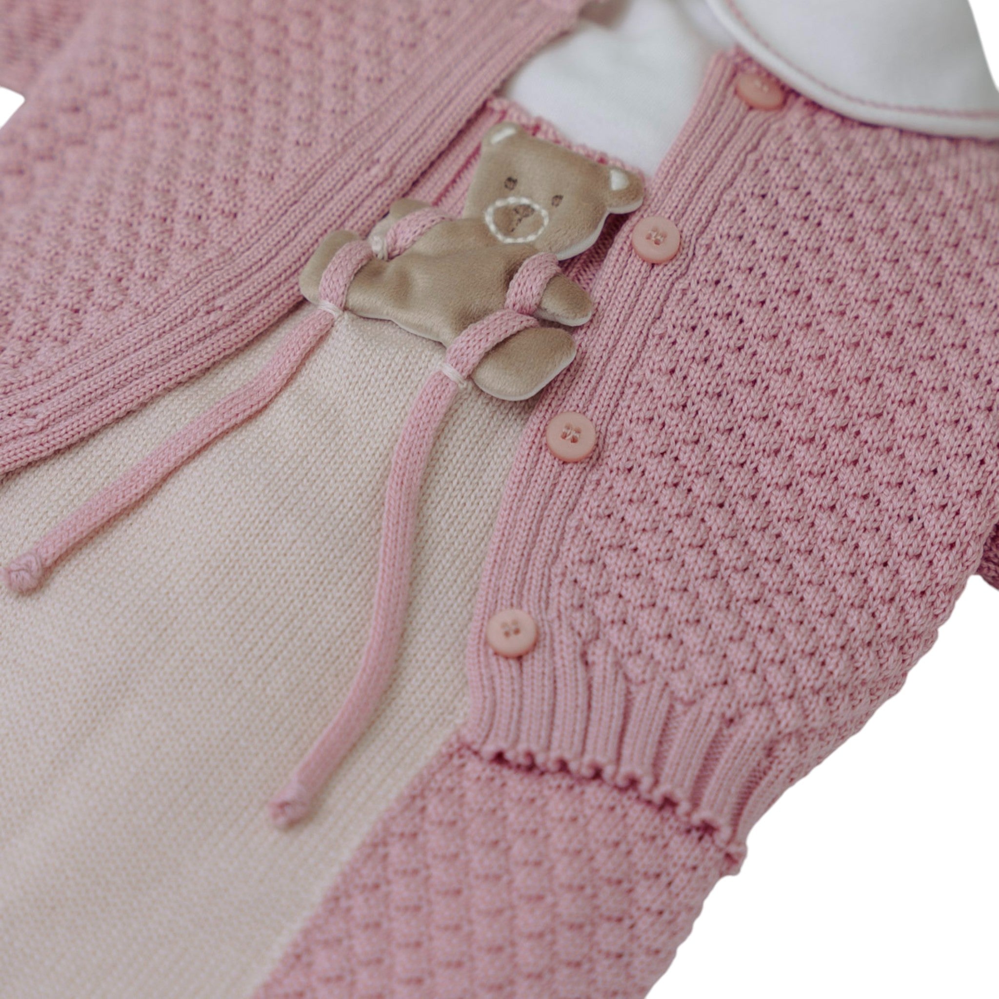 100% Virgin Wool Newborn Baby Set, Pink Hot Air Balloon IN5731/R